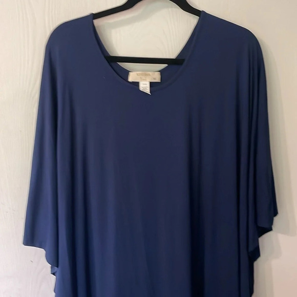Kerisma NWOT silk blend blue Poncho one size - Picture 1 of 3